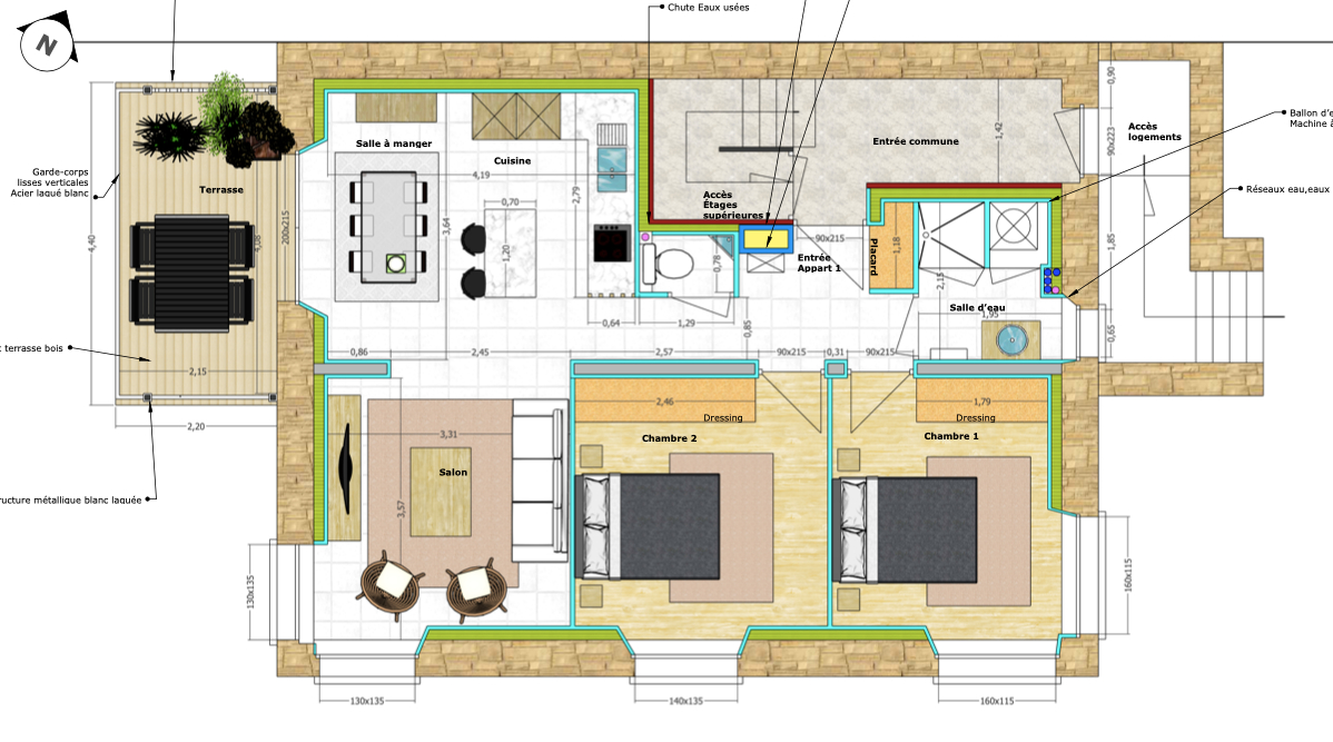 Appartement Concarneau 3 pièces 66,37 m2 avec terrasse et parking et vue mer